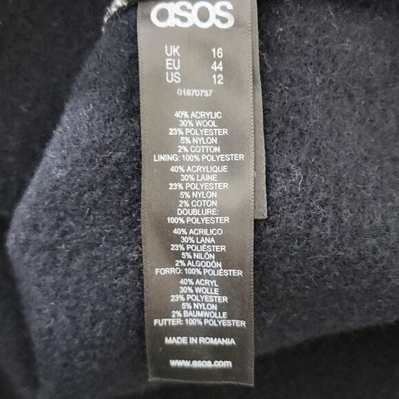 ASOS Women's Polyester Wool Blend Striped Wrap Full Length Skirt 12 - Picture 9 of 11